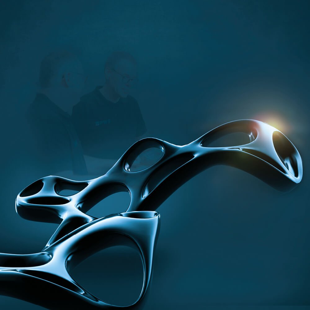 A computer animation of an unevenly shaped object, with multiple, unevenly sized holes.