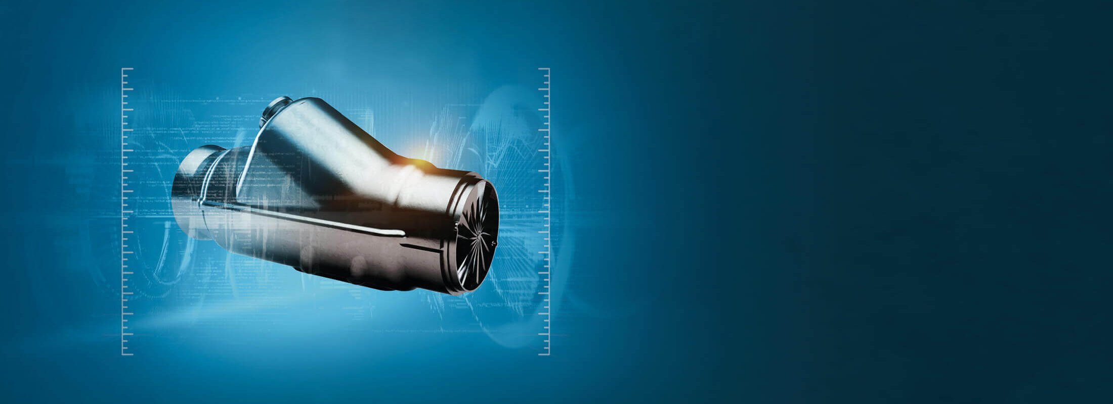 3D-Rendering eines Metallwerkstücks.